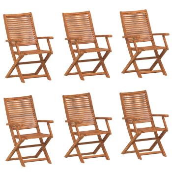 Klappstühle, 6 Stück, 57 x 66 x 95 cm, Massivholz Akazie
