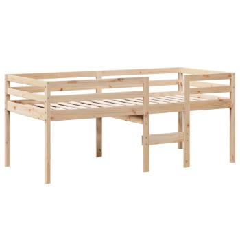 Hochbett mit Dach 90x200 cm Massivholz Kiefer
