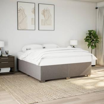 ARDEBO.de - Bettgestell ohne Matratze Taupe 200x200 cm Stoff