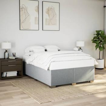 ARDEBO.de - Bettgestell ohne Matratze Hellgrau 140x200 cm Stoff