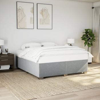 ARDEBO.de - Bettgestell ohne Matratze Hellgrau 180x200 cm Stoff