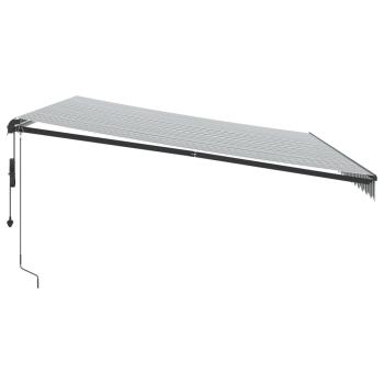 Markise Automatisch mit LEDs Anthrazit & Weiß 500x350 cm