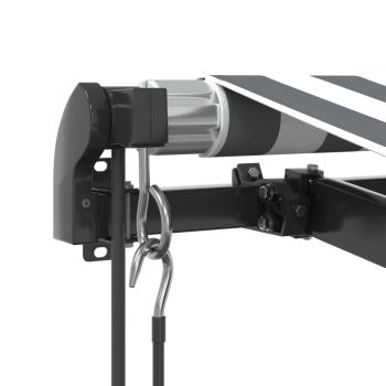 Markise Automatisch mit LEDs Anthrazit & Weiß 500x350 cm