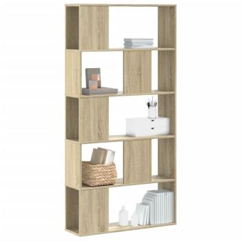 ARDEBO.de - B?cherregal 5 B?den Sonoma-Eiche 80,5x23,5x162,5 Holzwerkstoff