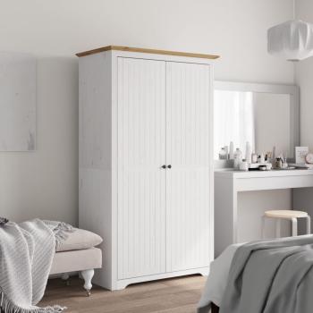ARDEBO.de - Kleiderschrank BODO Wei? und Braun 99x53,5x173 cm Kiefernholz