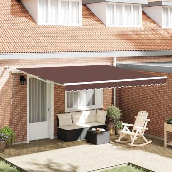 ARDEBO.de - Markise Automatisch mit LED Braun 400x300 cm