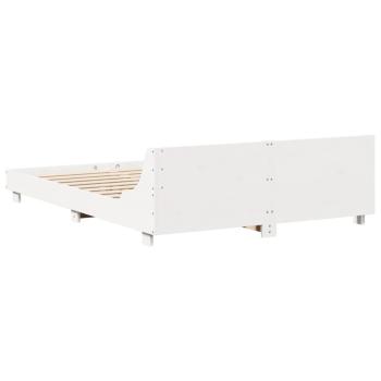 Massivholzbett ohne Matratze Weiß 140x190 cm Kiefernholz