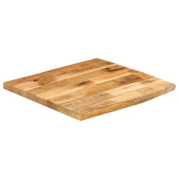 Tischplatte 40x40x3,8 cm Baumkante Massivholz Raues Mangoholz