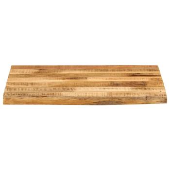 Tischplatte 40x40x3,8 cm Baumkante Massivholz Raues Mangoholz