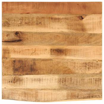 Tischplatte 40x40x3,8 cm Baumkante Massivholz Raues Mangoholz