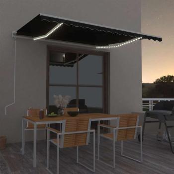 ARDEBO.de - Automatische Markise mit LED Windsensor 400x300 cm Anthrazit