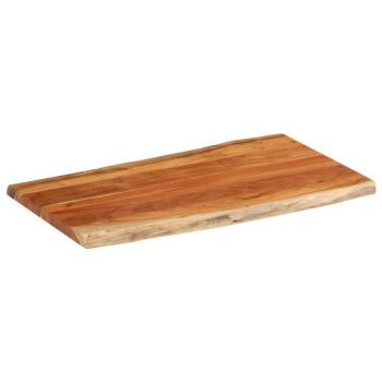 Tischplatte 100x60x2,5cm Rechteckig Massivholz Akazie Baumkante