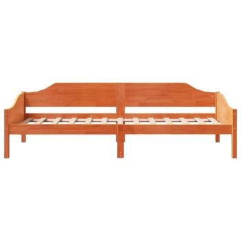 Massivholzbett ohne Matratze Wachsbraun 90x200 Kiefernholz