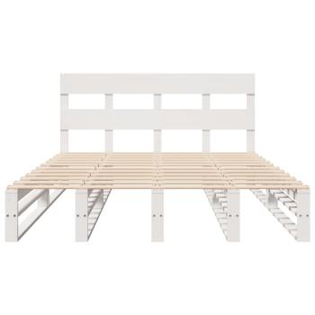 Massivholzbett ohne Matratze Weiß 150x200 cm Kiefernholz