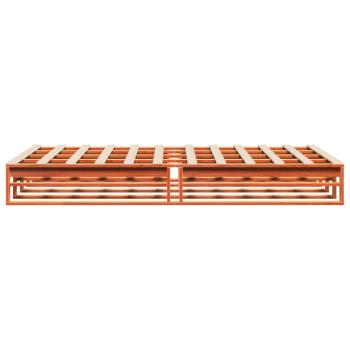 Massivholzbett ohne Matratze Wachsbraun 150x200 cm Kiefernholz