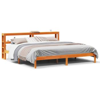 Bettgestell mit Kopfteil ohne Matratze Wachsbraun 200x200 cm