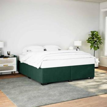 ARDEBO.de - Bettgestell ohne Matratze Dunkelgrün 200x200 cm Samt