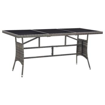 ARDEBO.de - Gartentisch Grau 170 x 80 x 74 cm Poly Rattan