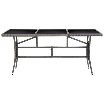 Gartentisch Grau 170 x 80 x 74 cm Poly Rattan