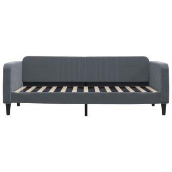 Tagesbett Ausziehbar Dunkelgrau 100x200 cm Samt