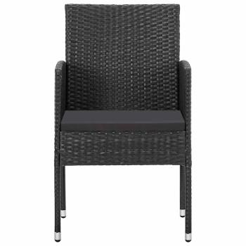 Gartenst?hle mit Kissen in Schwarz 4 Stk. Schwarz Polyrattan