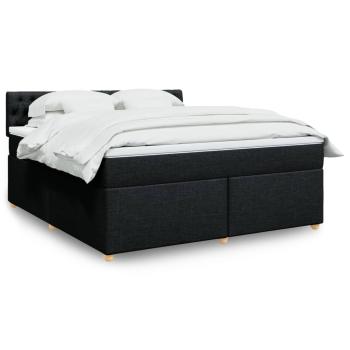 ARDEBO.de - Boxspringbett mit Matratze Schwarz 180x200 cm Stoff