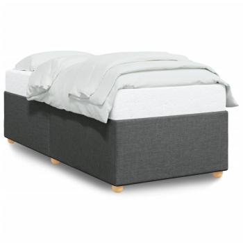Bettgestell ohne Matratze Dunkelgrau 100x200 cm Stoff
