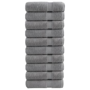 Premium Badetücher SOLUND 10 Stk. Grau 100x150 cm 600 g/m²