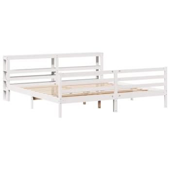 Massivholzbett ohne Matratze Weiß 200x200 cm Kiefernholz
