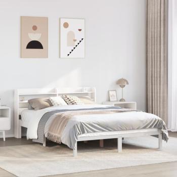 ARDEBO.de - Massivholzbett ohne Matratze Weiß 160x200 Kiefernholz