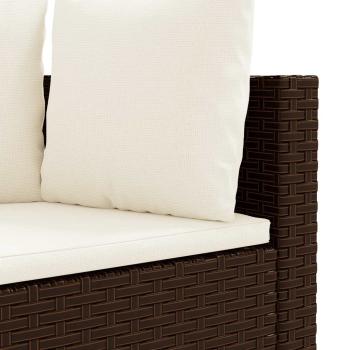 7-tlg. Garten-Sofagarnitur mit Kissen Braun Poly Rattan