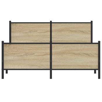 Metallbett ohne Matratze Sonoma-Eiche 140x190 cm