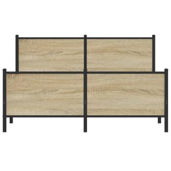 Metallbett ohne Matratze Sonoma-Eiche 150x200 cm