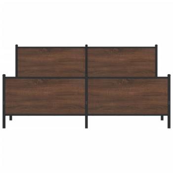 Metallbett ohne Matratze Braun Eichen-Optik 183x213 cm