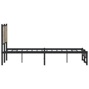 Metallbett ohne Matratze Sonoma-Eiche 137x190 cm