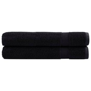 ARDEBO.de - Premium-Saunatücher SOLUND 2 Stk. Schwarz 80x200 cm 600 g/m²
