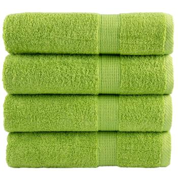 ARDEBO.de - Premium Badetücher SOLUND 4 Stk. Apfelgrün 100x150 cm 600 g/m²