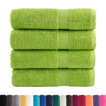 Premium Badetücher SOLUND 4 Stk. Apfelgrün 100x150 cm 600 g/m²