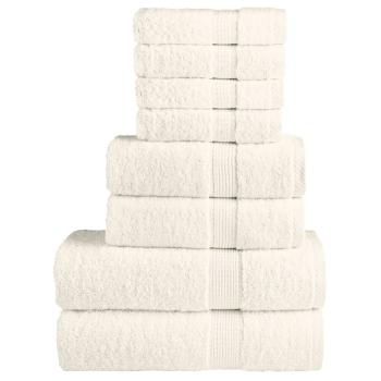 ARDEBO.de - 8 tlg. Premium-Handtuch-Set SOLUND Creme 600 g/m²