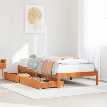 ARDEBO.de - Massivholzbett ohne Matratze Wachsbraun 90x200 Kiefernholz