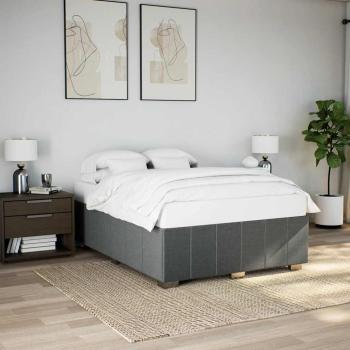 ARDEBO.de - Bettgestell ohne Matratze Dunkelgrau 140x190 cm Stoff