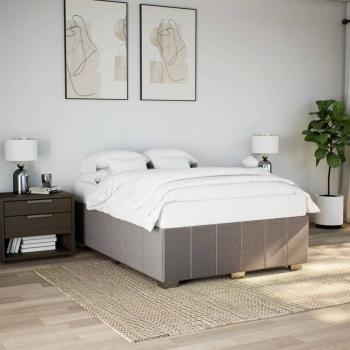 ARDEBO.de - Bettgestell ohne Matratze Taupe 160x200 cm Stoff