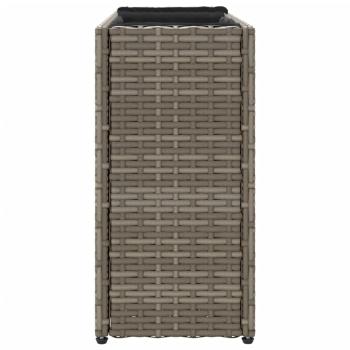 Hochbeet mit 2 Fächern Grau 90x20x40 cm Poly Rattan