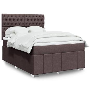 ARDEBO.de - Boxspringbett mit Matratze Dunkelbraun 160x200 cm Stoff