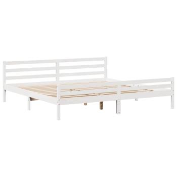 Massivholzbett ohne Matratze Weiß 200x200 cm Kiefernholz