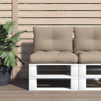 ARDEBO.de - Palettenkissen 2-tlg. Taupe Stoff