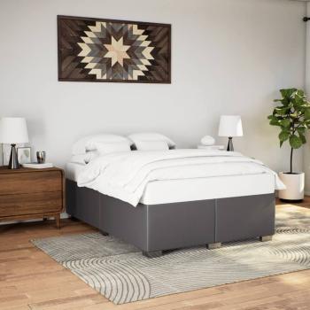 ARDEBO.de - Bettgestell Grau 140x200 cm Kunstleder