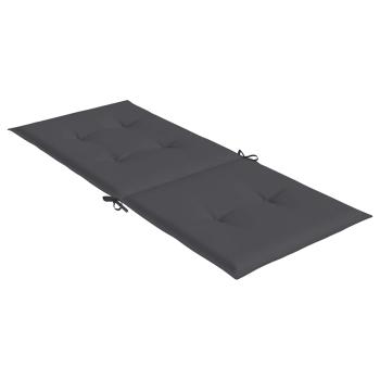 Gartenstuhlauflagen für Hochlehner 2 Stk. Anthrazit 120x50x2 cm