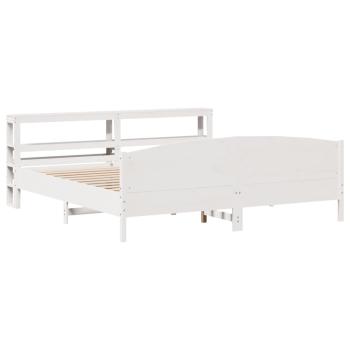 Massivholzbett ohne Matratze Weiß 200x200 cm Kiefernholz