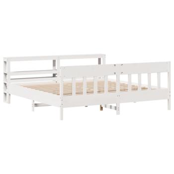 Massivholzbett ohne Matratze Weiß 180x200 cm Kiefernholz